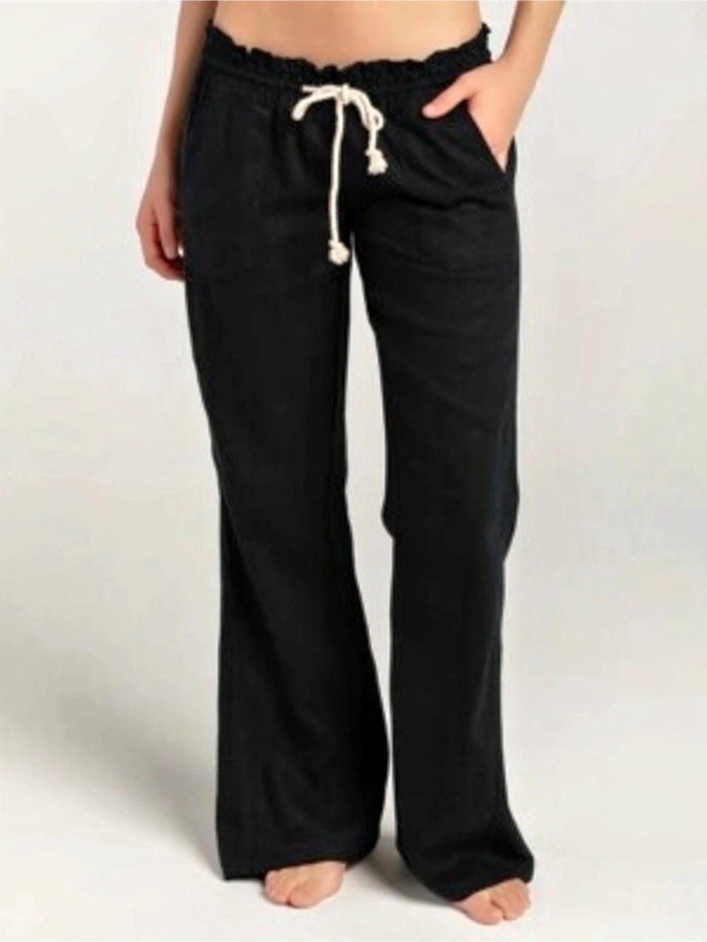 Roxy Oceanside Beach Black Pants, Small.